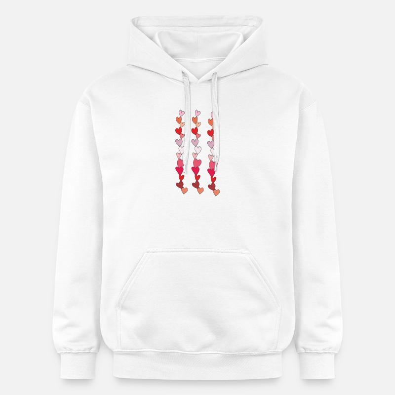 chaîne de cœur 3 fois - Sweat à capuche Softstyle® Gildan Unisexe - blanc