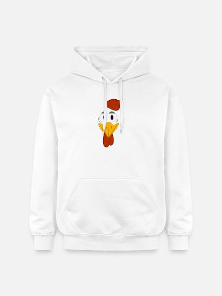 Funny Cartoon Chicken Face Big Eyes Cute Animal - Gildan Unisex Softstyle® Midweight Hoodie - white