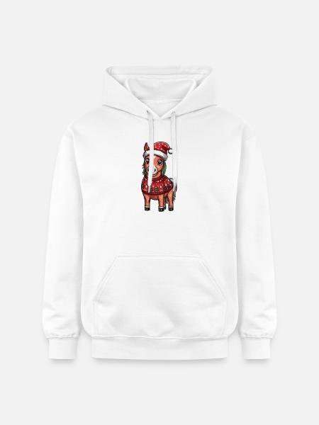 Horse Christmas Xmas - Gildan Unisex Softstyle® Midweight Hoodie - white