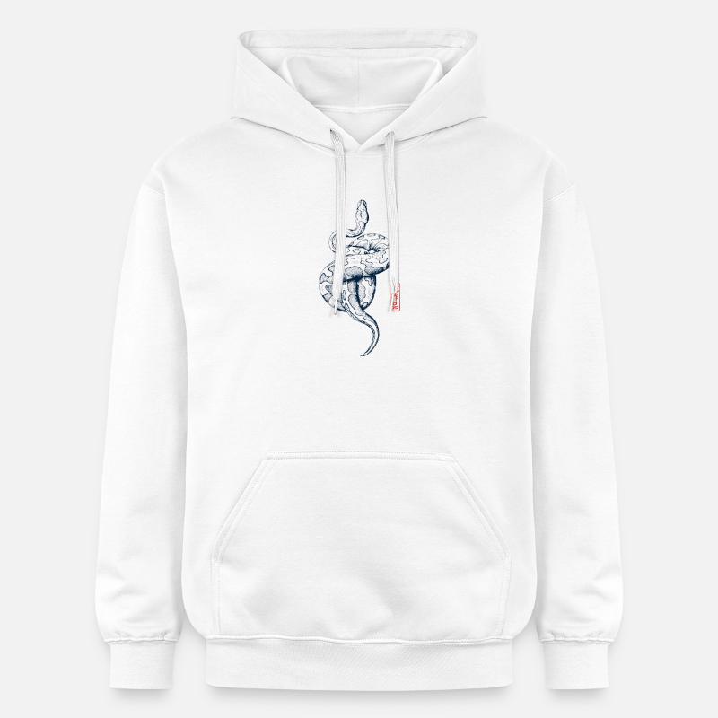 Python mit Kanji Stempel - Gildan Unisex Softstyle® Midweight Hoodie - Weiß