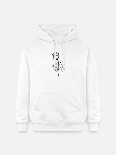 Beautiful rose with leaf - Gildan Unisex Softstyle® Midweight Hoodie - white