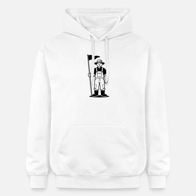 Fermier avec drapeau - Sweat à capuche Softstyle® Gildan Unisexe - blanc