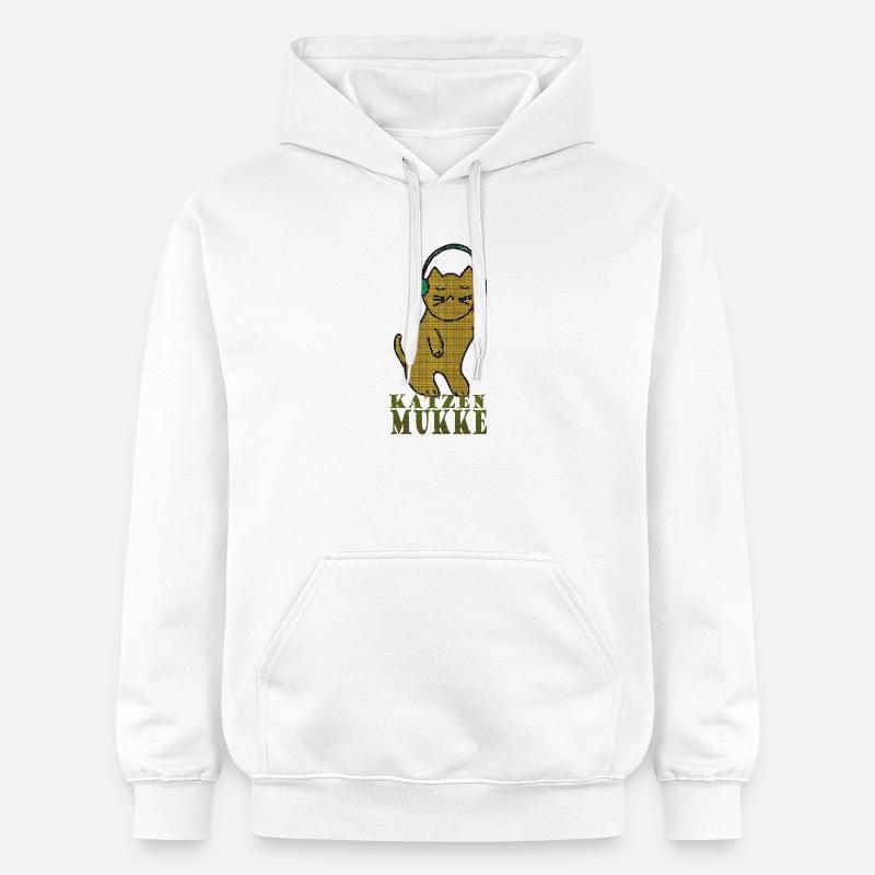 Chats mukke - Sweat à capuche Softstyle® Gildan Unisexe - blanc