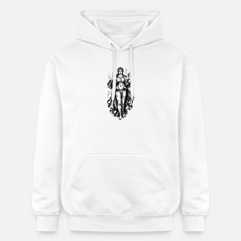 Déesse grecque antique avec serpent - Sweat à capuche Softstyle® Gildan Unisexe - blanc