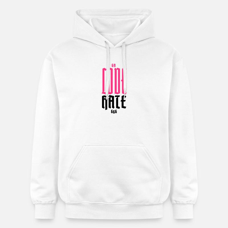 Gothic Neon CODE Vertikal - Gildan Unisex Softstyle® Midweight Hoodie - Weiß