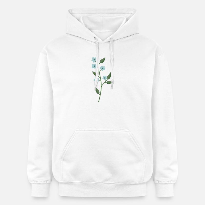 Fleur bleu clair - Sweat à capuche Softstyle® Gildan Unisexe - blanc