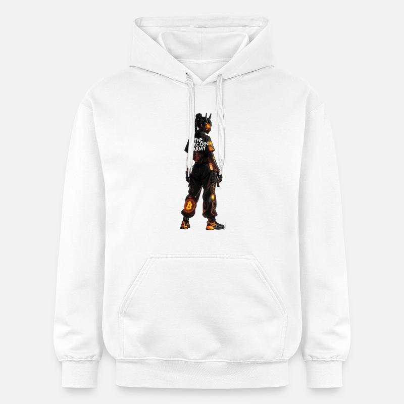 Bitcoin Bazooka - L’Armée Bitcoin - Samurai 02 - Sweat à capuche Softstyle® Gildan Unisexe - blanc