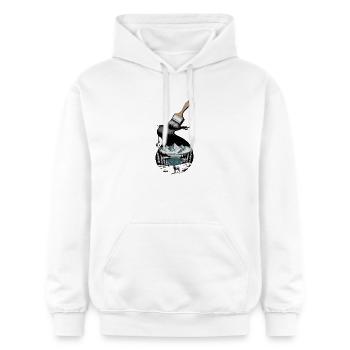  Magischer Hirsch Vor Bergsee In Winterlicher - Gildan Unisex Softstyle® Midweight Hoodie - Weiß - Vorne - Liana (172cm) & Jaron (178cm)