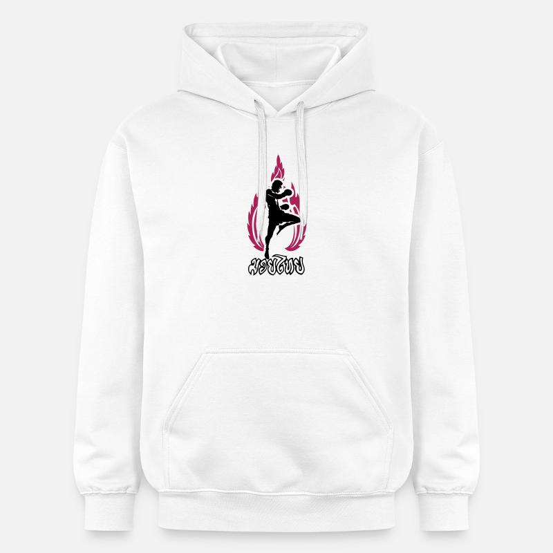 MuayThai - Sweat à capuche Softstyle® Gildan Unisexe - blanc