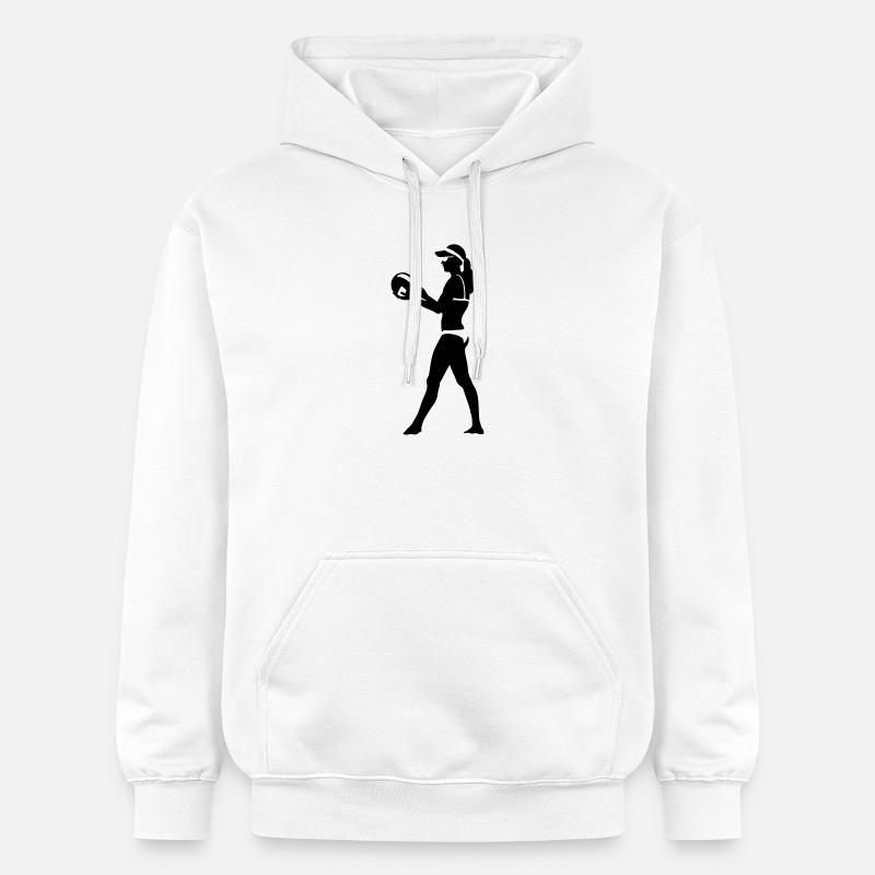 beachvolleyball - Sweat à capuche Softstyle® Gildan Unisexe - blanc