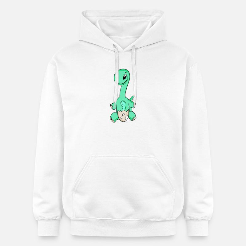Dinosaure avec bébé dinosaure - Dino - Sweat à capuche Softstyle® Gildan Unisexe - blanc