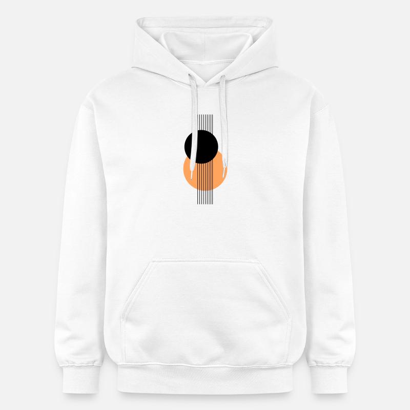 Design géométrique abstrait Orange noir - Sweat à capuche Softstyle® Gildan Unisexe - blanc