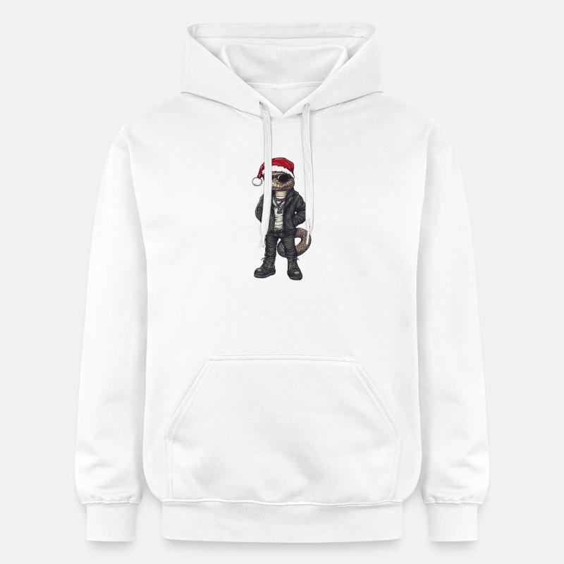 Cobra-serpent Hiver de Noël - Sweat à capuche Softstyle® Gildan Unisexe - blanc