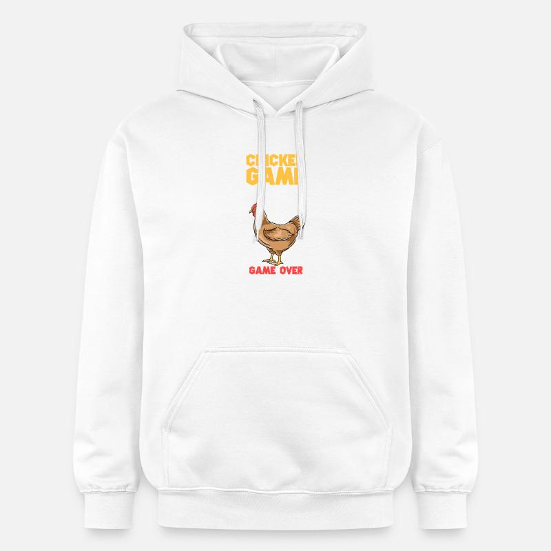 Jeu de poulet Texte en gras - Sweat à capuche Softstyle® Gildan Unisexe - blanc