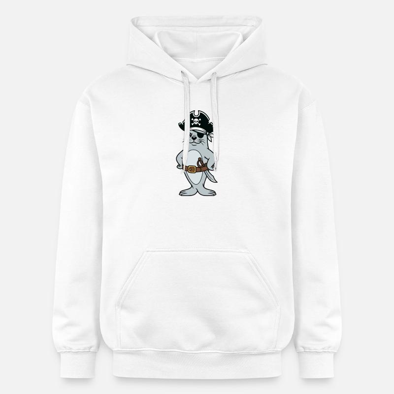Pirate phoque - Sweat à capuche Softstyle® Gildan Unisexe - blanc