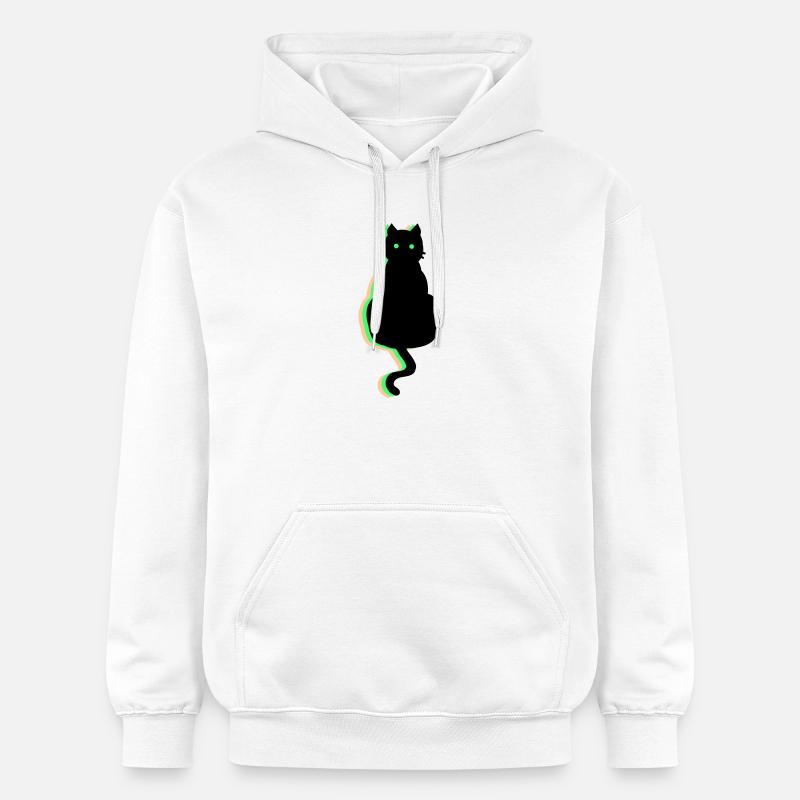 Chat néon - Sweat à capuche Softstyle® Gildan Unisexe - blanc