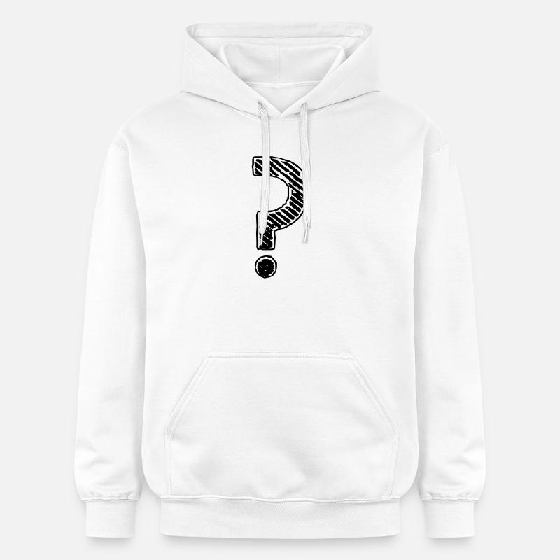 Point d'interrogation rayures regard grunge - Sweat à capuche Softstyle® Gildan Unisexe - blanc