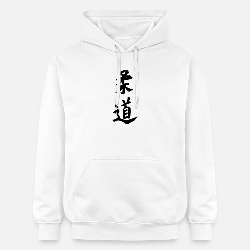Emblème de kanji de judo - Sweat à capuche Softstyle® Gildan Unisexe - blanc