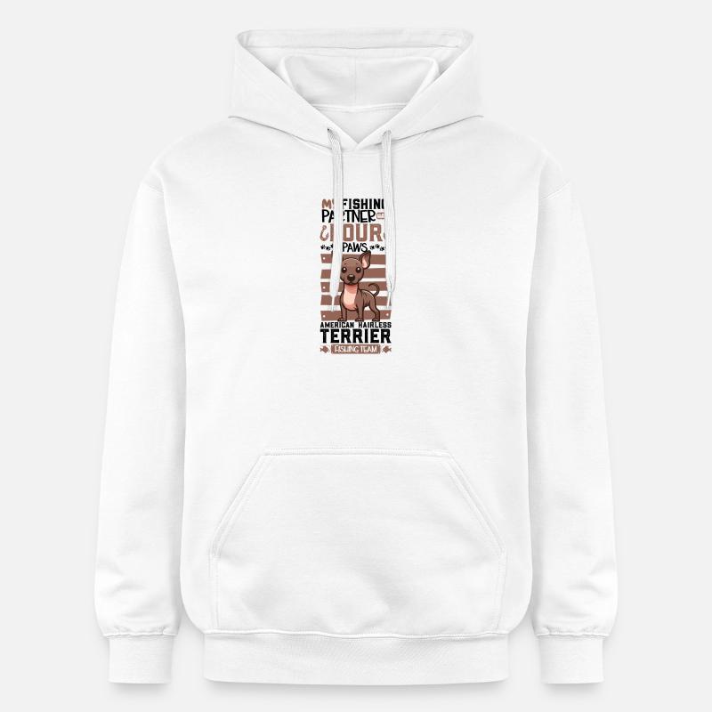 Pêche et terriers américains sans poils - Sweat à capuche Softstyle® Gildan Unisexe - blanc