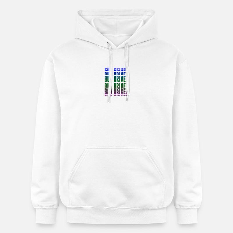 Conception du chauffeur de bus - Sweat à capuche Softstyle® Gildan Unisexe - blanc