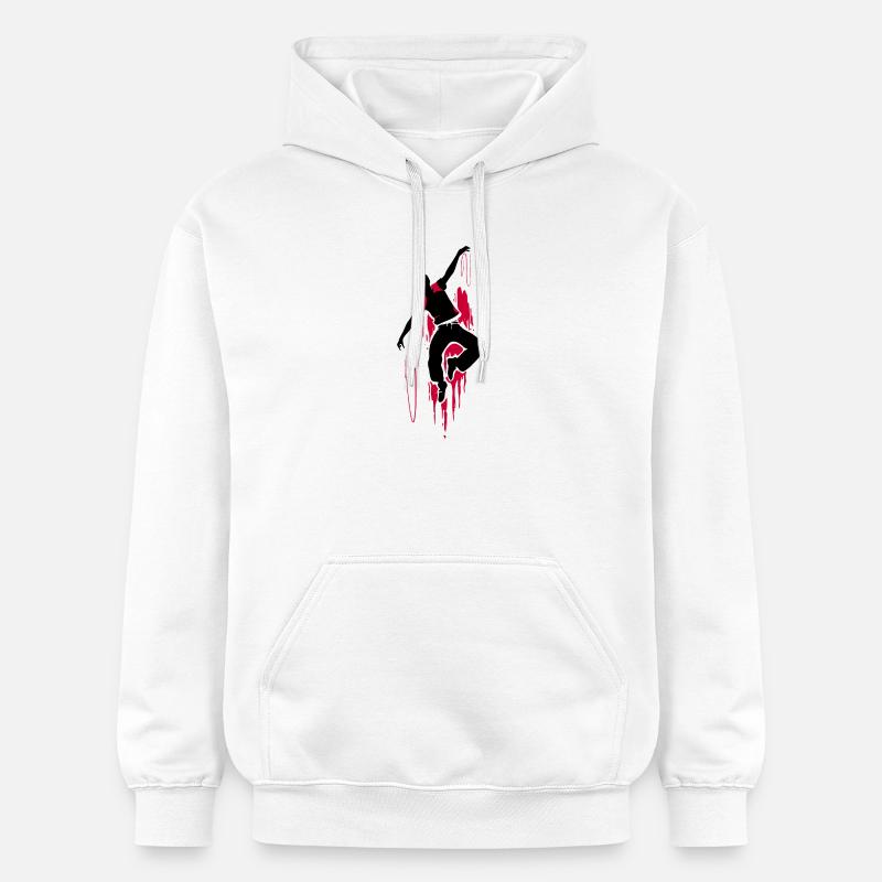 Breakdancer Dancer Silhouette en Rouge Noir - Sweat à capuche Softstyle® Gildan Unisexe - blanc