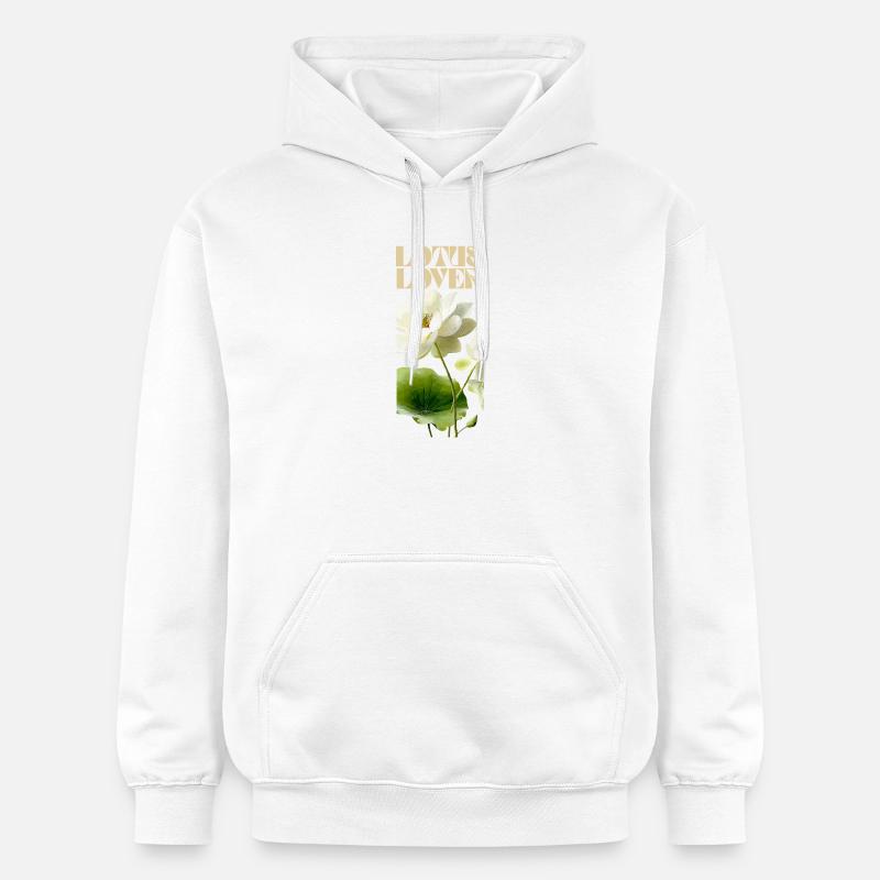 Lotus blanc amour illustration botanique - Sweat à capuche Softstyle® Gildan Unisexe - blanc
