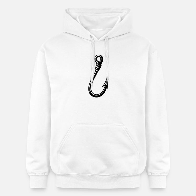 Icône d’hameçon - Sweat à capuche Softstyle® Gildan Unisexe - blanc