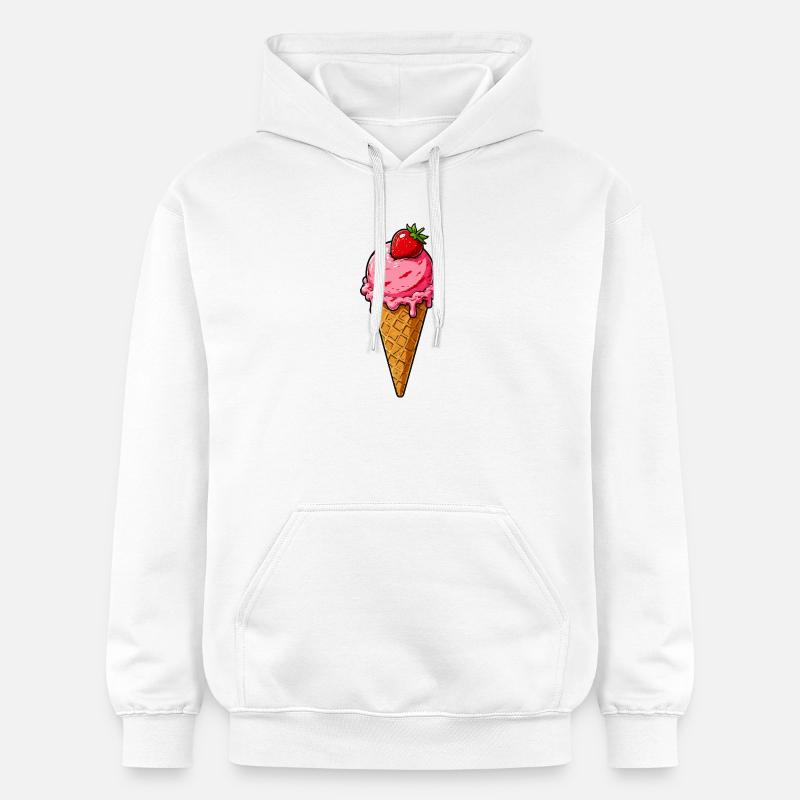 Boule de glace à la fraise - Sweat à capuche Softstyle® Gildan Unisexe - blanc