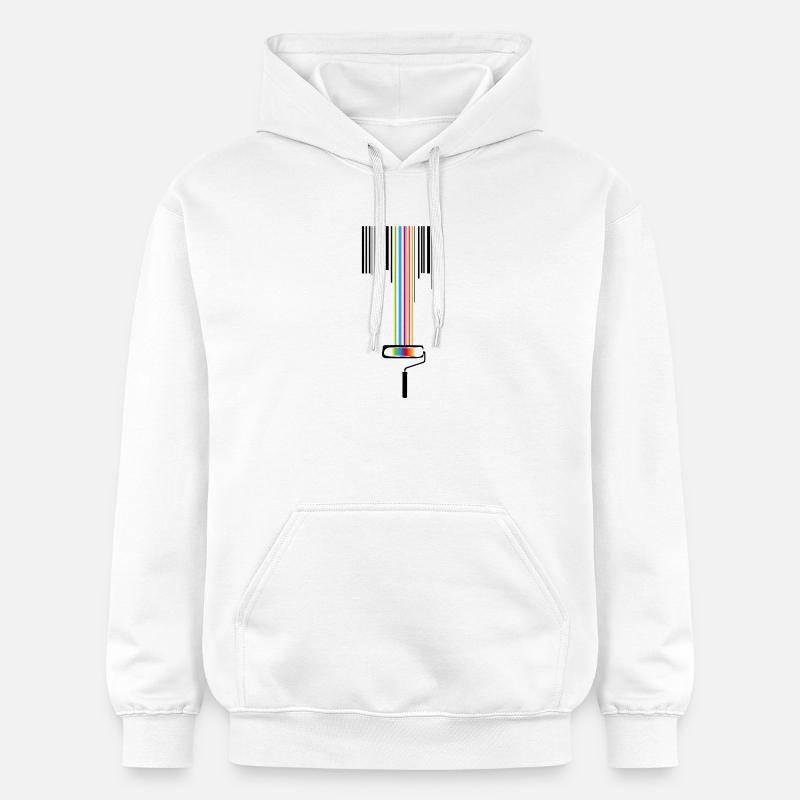 Farbrolle mit Strichcode - Gildan Unisex Softstyle® Midweight Hoodie - Weiß