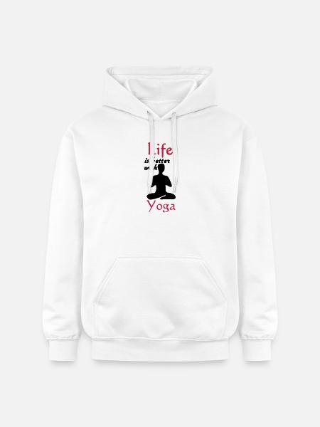 Life is better with Yoga - Gildan Unisex Softstyle® Midweight Hoodie - white