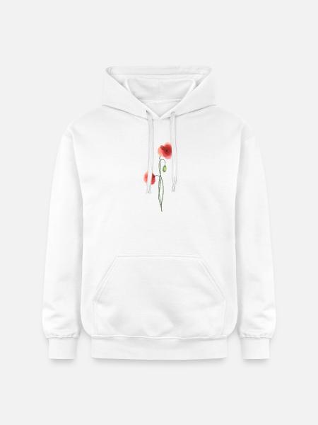 Blume: roter Mohn - Gildan Unisex Softstyle® Midweight Hoodie - Weiß