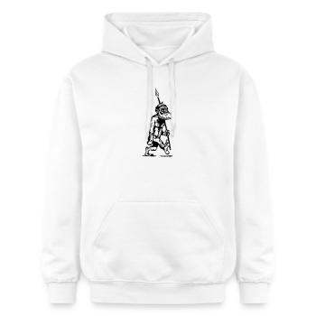 höhlenmensch Vorfahre Menschenaffe Evolution - Gildan Unisex Softstyle® Midweight Hoodie - Weiß - Vorne - Liana (172cm) & Jaron (178cm)