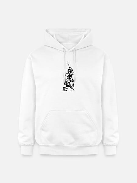 höhlenmensch Vorfahre Menschenaffe Evolution - Gildan Unisex Softstyle® Midweight Hoodie - Weiß