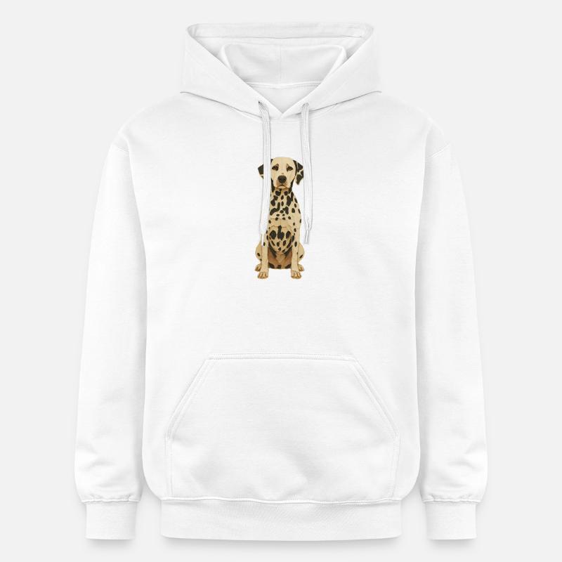Dalmatiner Patch Art Tee - Gildan Unisex Softstyle® Midweight Hoodie - Weiß