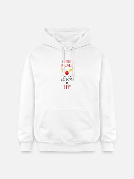 Genios nacidos en junio - Don de nacimiento - Sudadera con capucha unisex de peso medio Softstyle® de Gildan - blanco