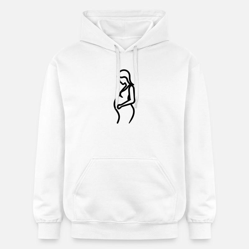femme enceinte - Sweat à capuche Softstyle® Gildan Unisexe - blanc