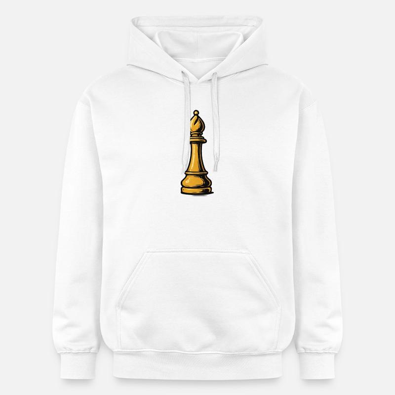 Icône d’échecs de l’évêque d’or - Sweat à capuche Softstyle® Gildan Unisexe - blanc