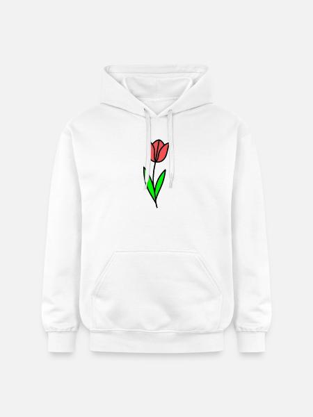 Bande dessinée Tulip Fleur - Sweat à capuche Softstyle® Gildan Unisexe - blanc