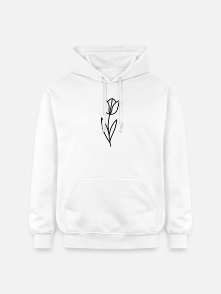Tulip Flower Spring Outline - Gildan Unisex Softstyle® Midweight Hoodie - white