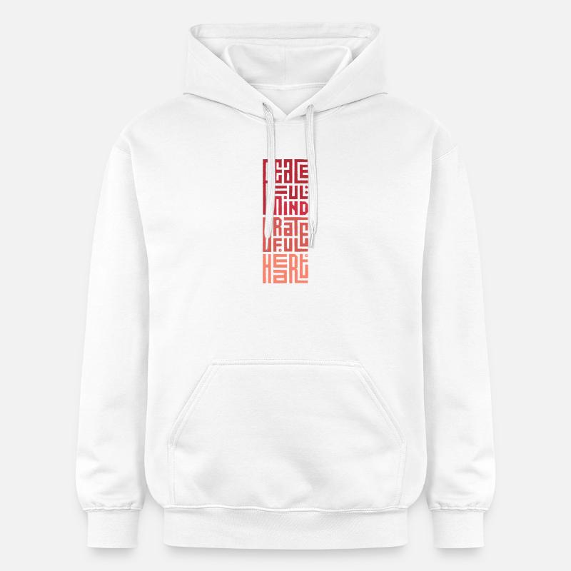 Peaceful Mind Grateful Heart - Sweat à capuche Softstyle® Gildan Unisexe - blanc