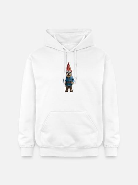 Garden Gnome Schnauzer Magic - Gildan Unisex Softstyle® Midweight Hoodie - white