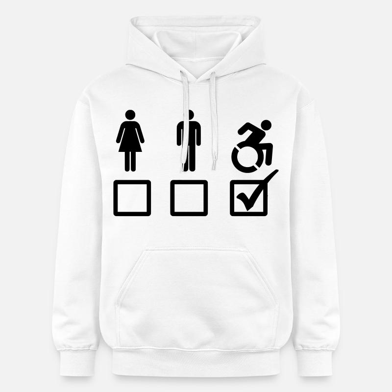 L’utilisateur d’un fauteuil roulant convient # - Sweat à capuche Softstyle® Gildan Unisexe - blanc