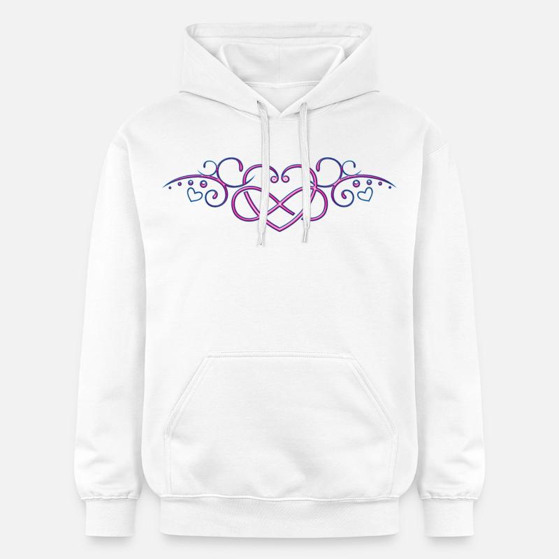Coeur avec signe de l'infini, rose - Sweat à capuche Softstyle® Gildan Unisexe - blanc