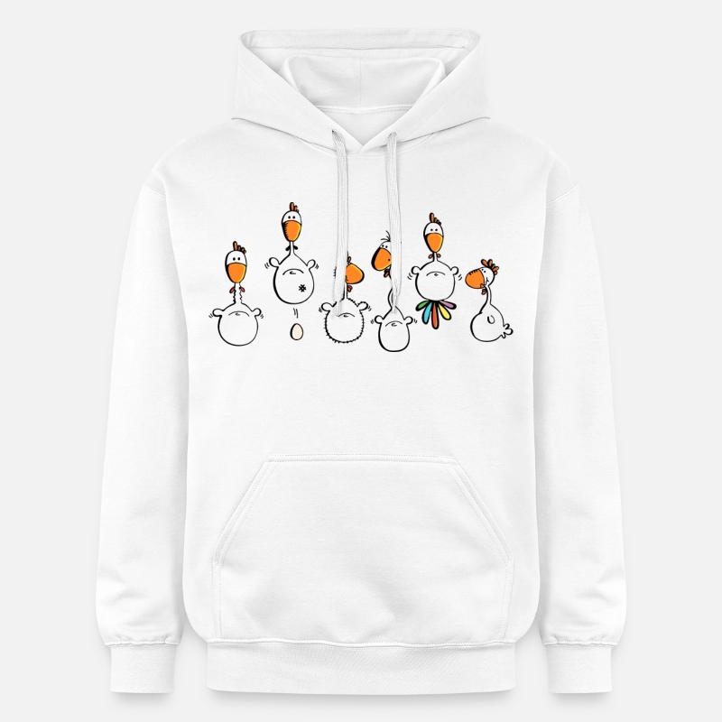 Crazy Chickens - poule - poluets - coq - Sweat à capuche Softstyle® Gildan Unisexe - blanc