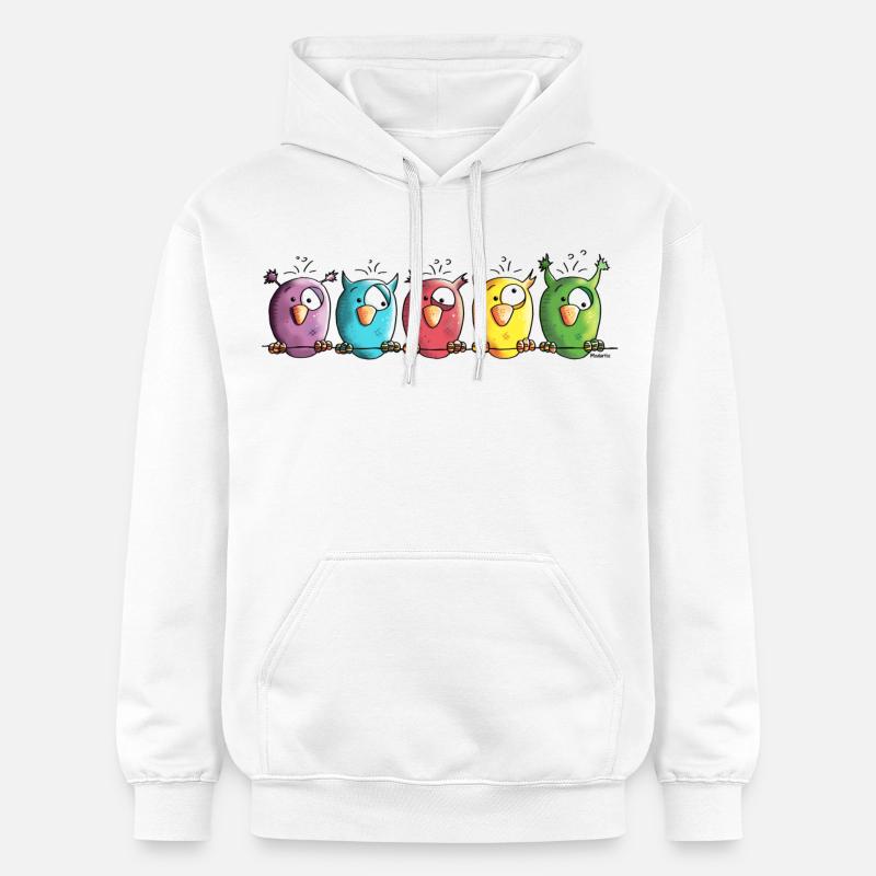 Funny Owls - Eule - Vogel - Gildan Unisex Softstyle® Midweight Hoodie - Weiß