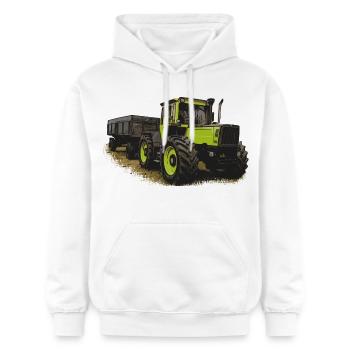 MB trac 1600 turbo mit Anhänger - Gildan Unisex Softstyle® Midweight Hoodie - Weiß - Vorne - Liana (172cm) & Jaron (178cm)