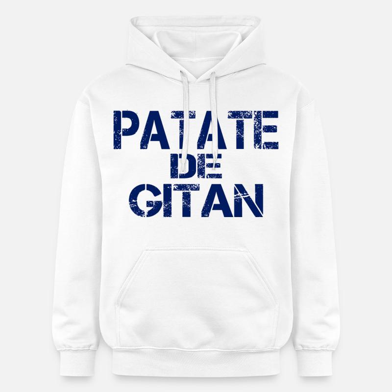 Patate GITAN bleu - Sweat à capuche Softstyle® Gildan Unisexe - blanc