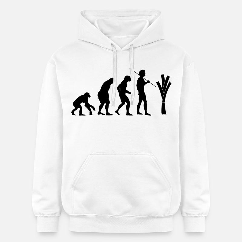 évolution du poireau - Sweat à capuche Softstyle® Gildan Unisexe - blanc