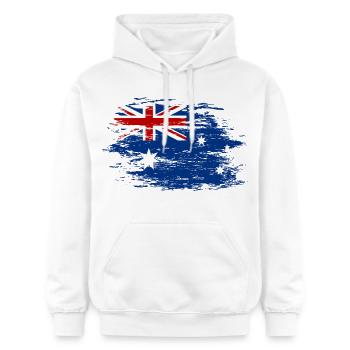 Australia flag used - Gildan Unisex Softstyle® Midweight Hoodie - white - Front - Liana (172cm) & Jaron (178cm)