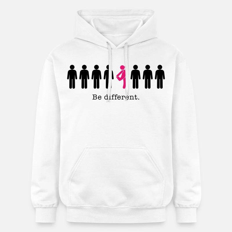 Soyez différent – soyez vous-même (humour) - Sweat à capuche Softstyle® Gildan Unisexe - blanc